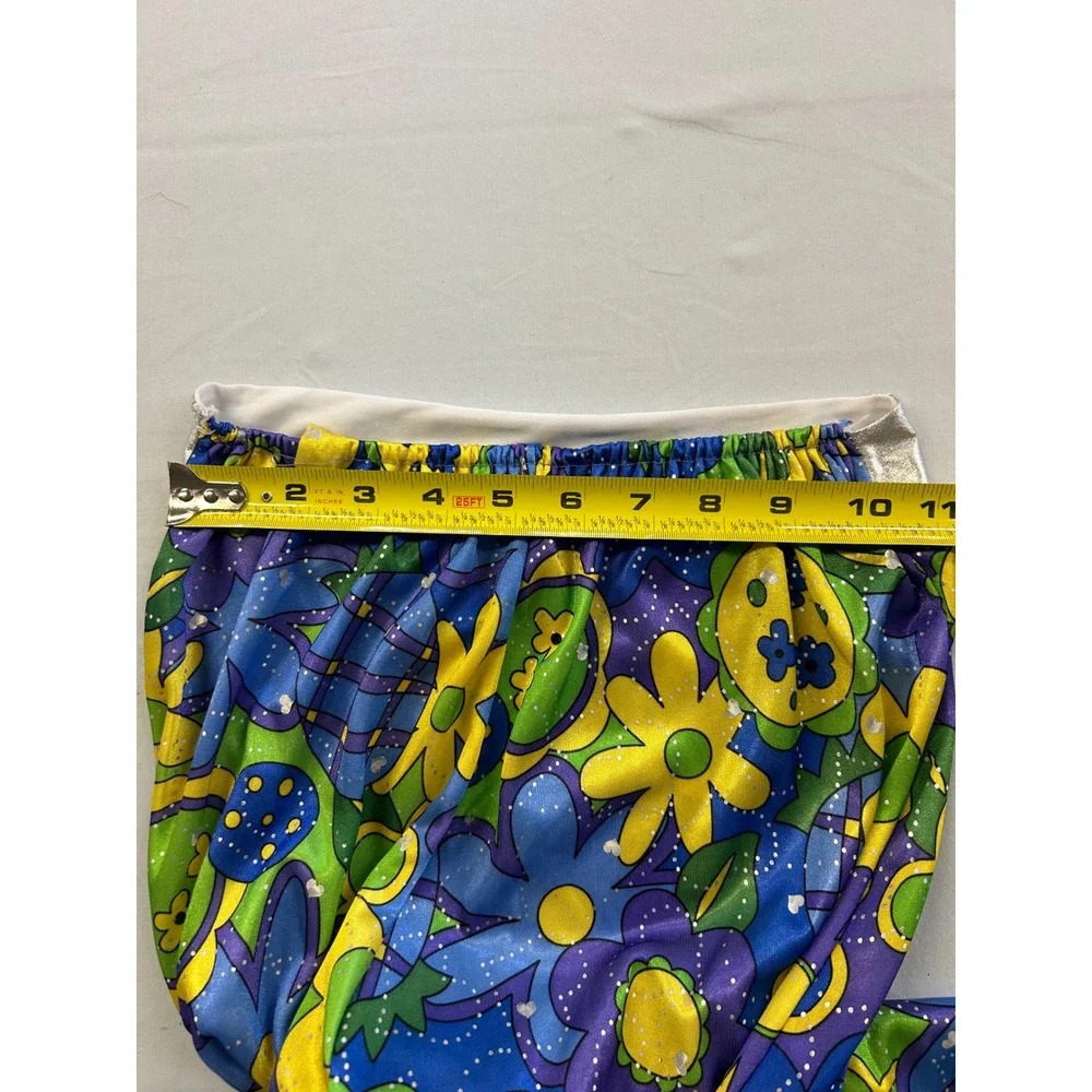 Vintage Jo-Ann Stores Diva Costume Kids Large Blue Halter Top Floral Bell Bottom